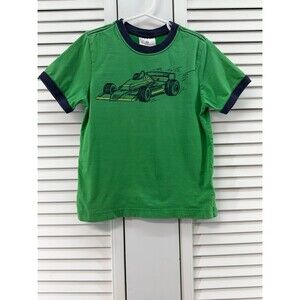 Hanna Andersson tee size 110 5 green and blue car ringer tee